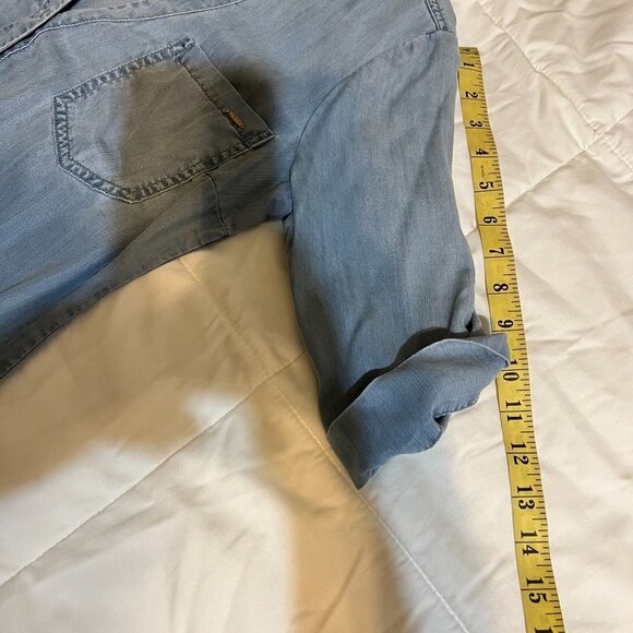 BEBE BLOUSE DENIM BUTTOM DOWN SIZE S - Picture 10 of 16